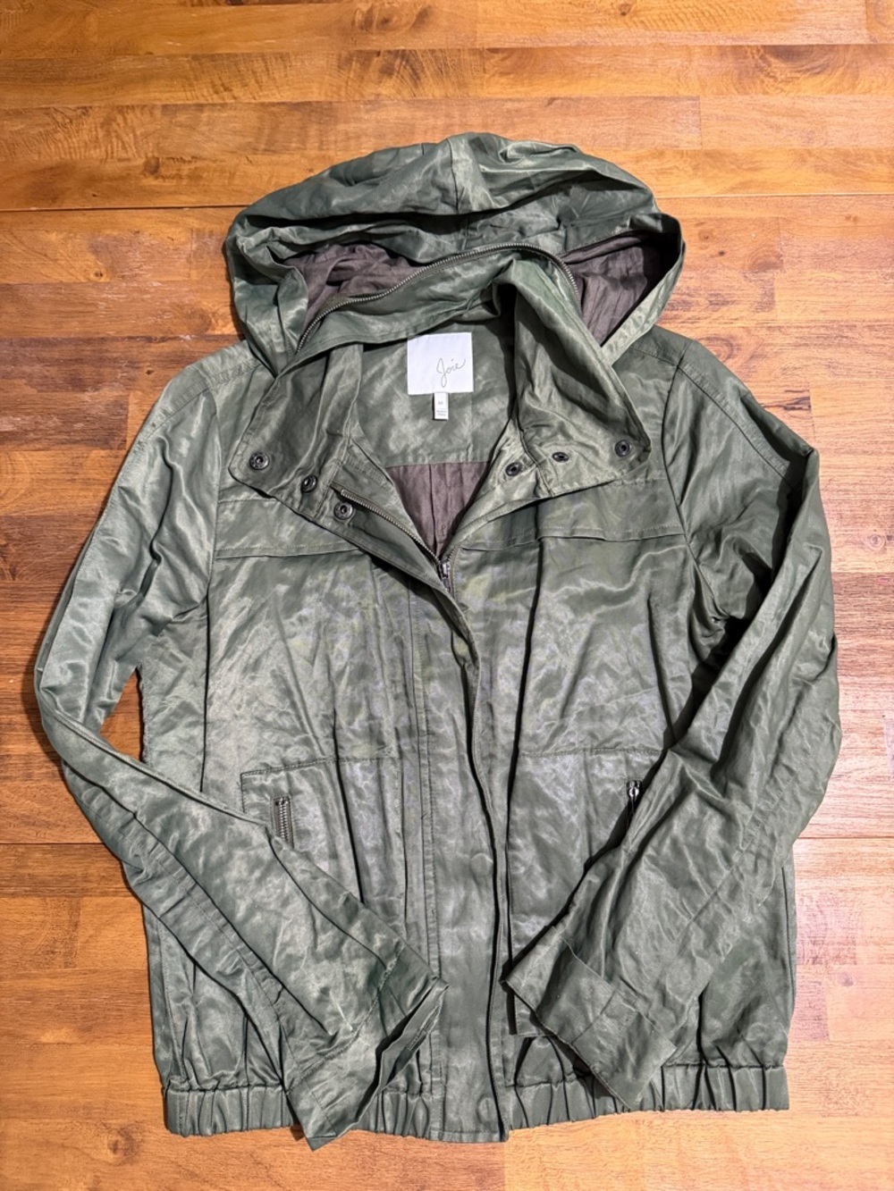 Joie Hooded Olive Utility Jacket